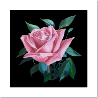 Pink Rose 2 painting (no background) Posters and Art
